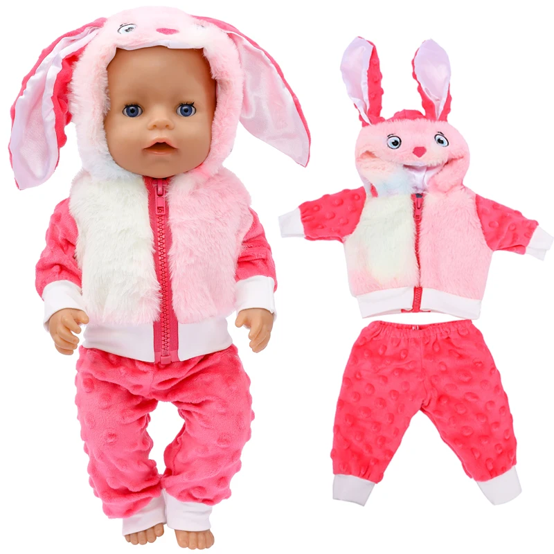 Baby New Born Doll Clothes Coat Hooded Sweater for 17 Inch Doll Jacket Toys Doll Wears