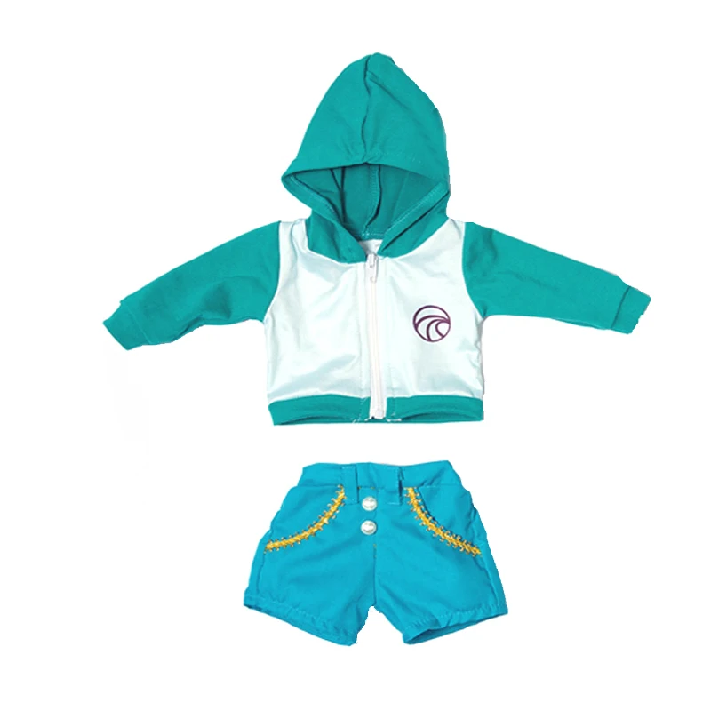 Baby New Born Doll Clothes Coat Hooded Sweater for 17 Inch Doll Jacket Toys Doll Wears