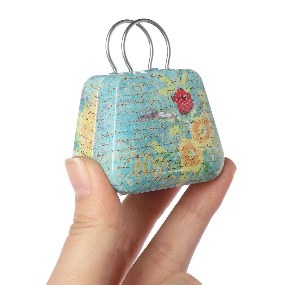 Metal Mini Suitcase Jewellery Box Miniature Trunk Bags Cartoon Pattern Dollhouse Decoration Gifts DIY Dolls Accessories