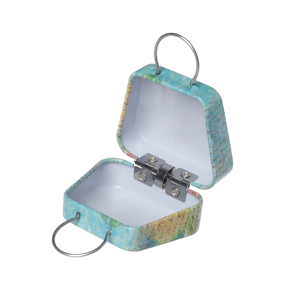 Metal Mini Suitcase Jewellery Box Miniature Trunk Bags Cartoon Pattern Dollhouse Decoration Gifts DIY Dolls Accessories