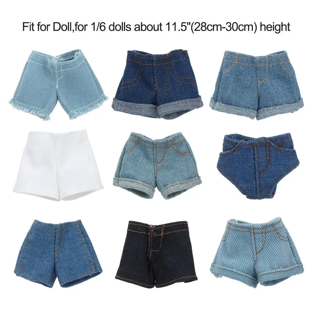 1PC Fashion Doll Shorts Denim Jeans Bottoms Short Pants For 30CM Doll Casual Wears 1/6 BJD Dolls Clothes Accessories Kids Toys