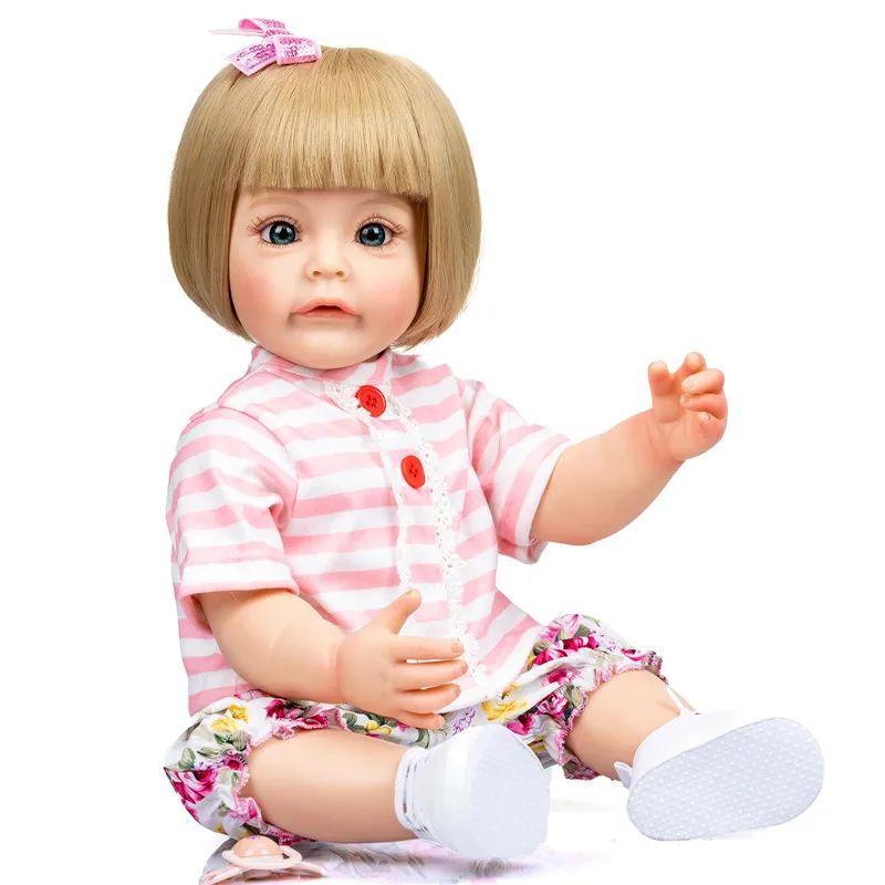 Reborn Doll Golden and Brown BOB Hair Sticked Hair Wig Fits 18--22 Inch Silicone Reborn Baby Dolls Short Hair DIY Doll Accessory