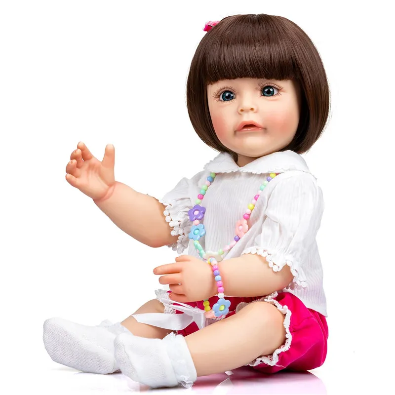 Reborn Doll Golden and Brown BOB Hair Sticked Hair Wig Fits 18--22 Inch Silicone Reborn Baby Dolls Short Hair DIY Doll Accessory