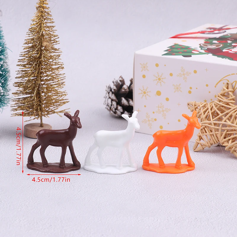 1Pcs Miniature Dollhouse Baby Deer Toy Dollhouse Christmas Elk Ornaments Decoration Accessories