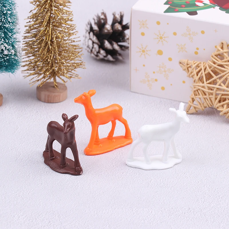 1Pcs Miniature Dollhouse Baby Deer Toy Dollhouse Christmas Elk Ornaments Decoration Accessories