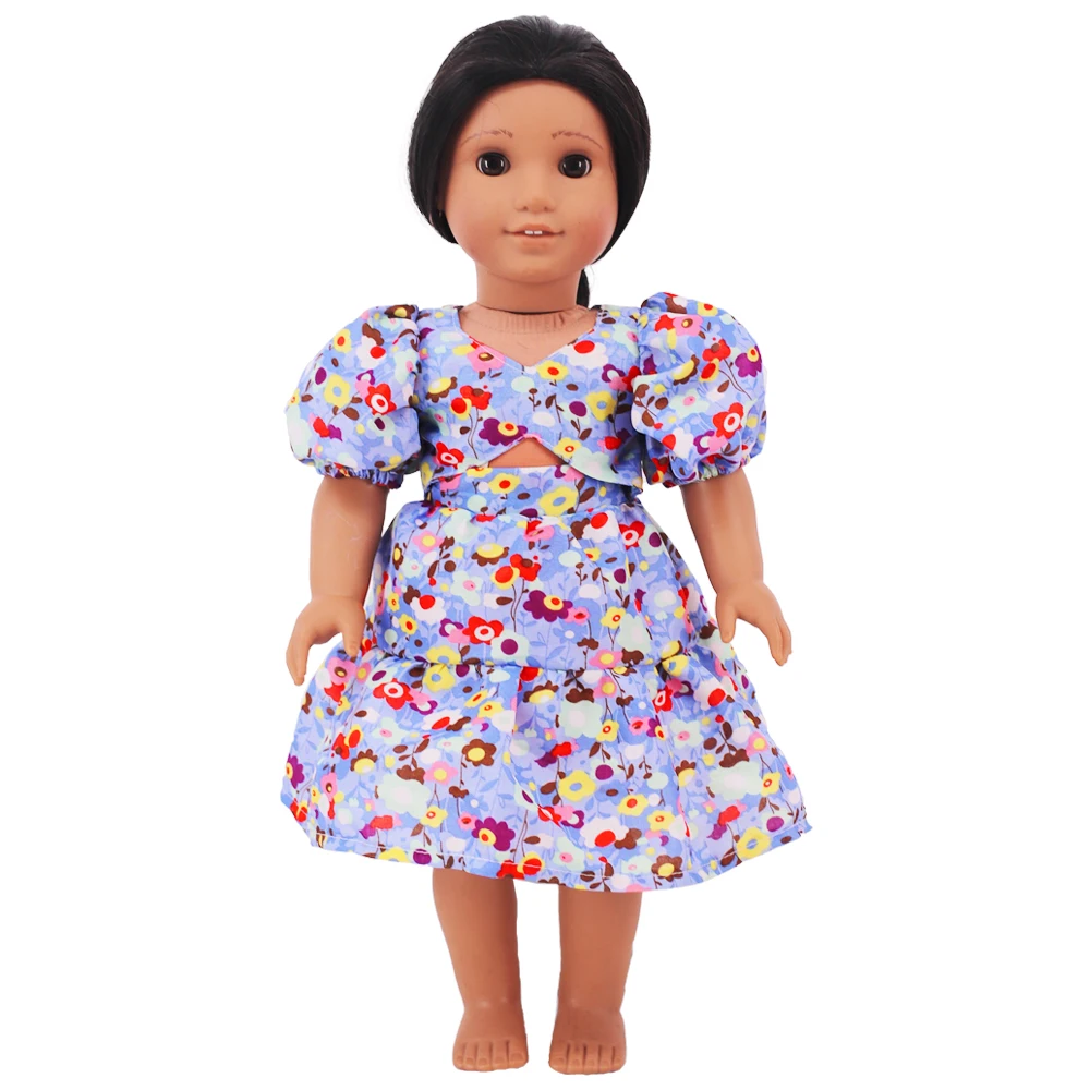 Doll Clothes Dress for 18inch American Doll& 43Cm Baby Doll T-shirt+Skirt Cute Bow Dress Our Generation Baby Girl's Toys Gift