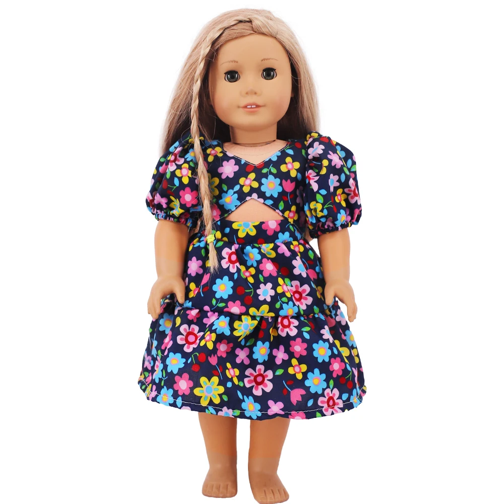 Doll Clothes Dress for 18inch American Doll& 43Cm Baby Doll T-shirt+Skirt Cute Bow Dress Our Generation Baby Girl's Toys Gift
