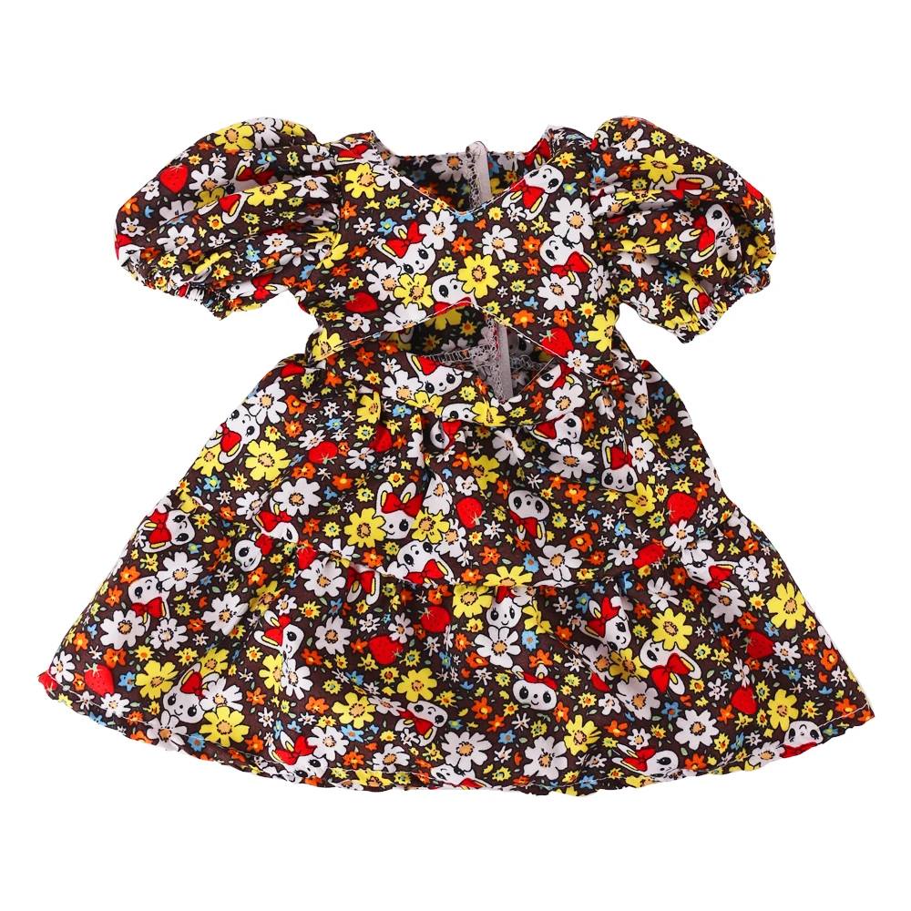 Doll Clothes Dress for 18inch American Doll& 43Cm Baby Doll T-shirt+Skirt Cute Bow Dress Our Generation Baby Girl's Toys Gift