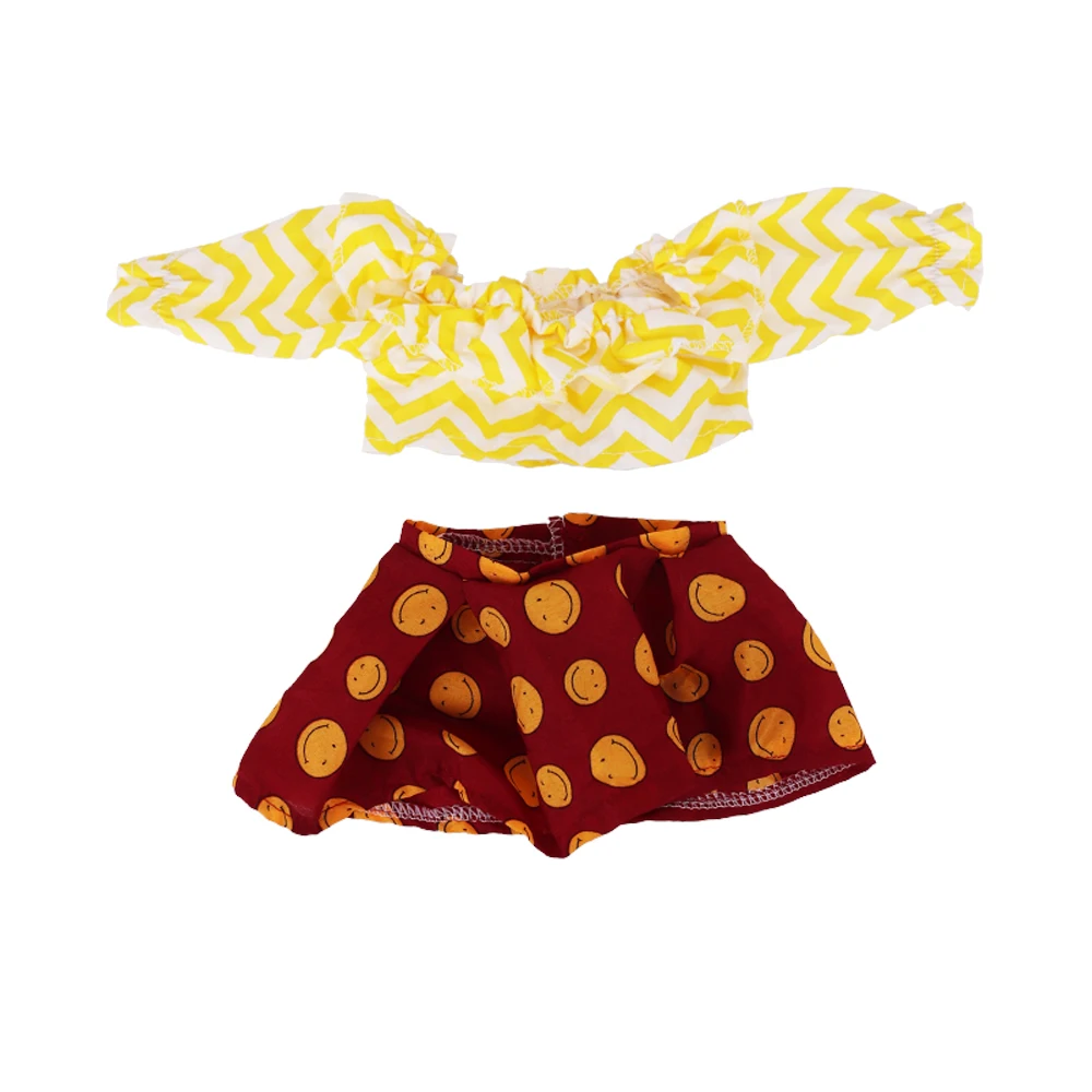 Doll Clothes Dress for 18inch American Doll& 43Cm Baby Doll T-shirt+Skirt Cute Bow Dress Our Generation Baby Girl's Toys Gift