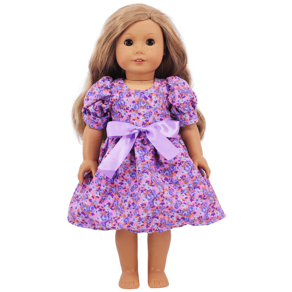 Doll Clothes Dress for 18inch American Doll& 43Cm Baby Doll T-shirt+Skirt Cute Bow Dress Our Generation Baby Girl's Toys Gift