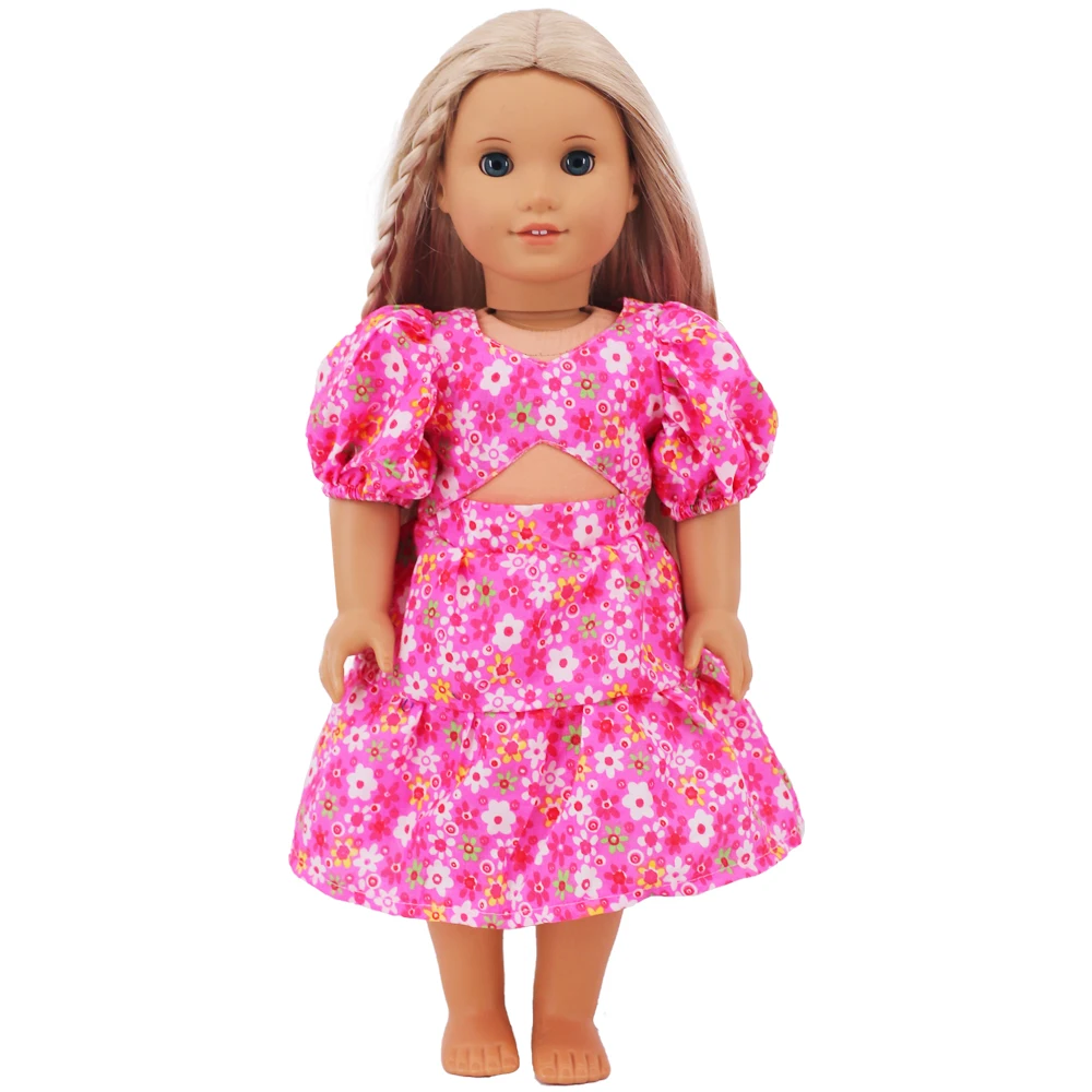 Doll Clothes Dress for 18inch American Doll& 43Cm Baby Doll T-shirt+Skirt Cute Bow Dress Our Generation Baby Girl's Toys Gift