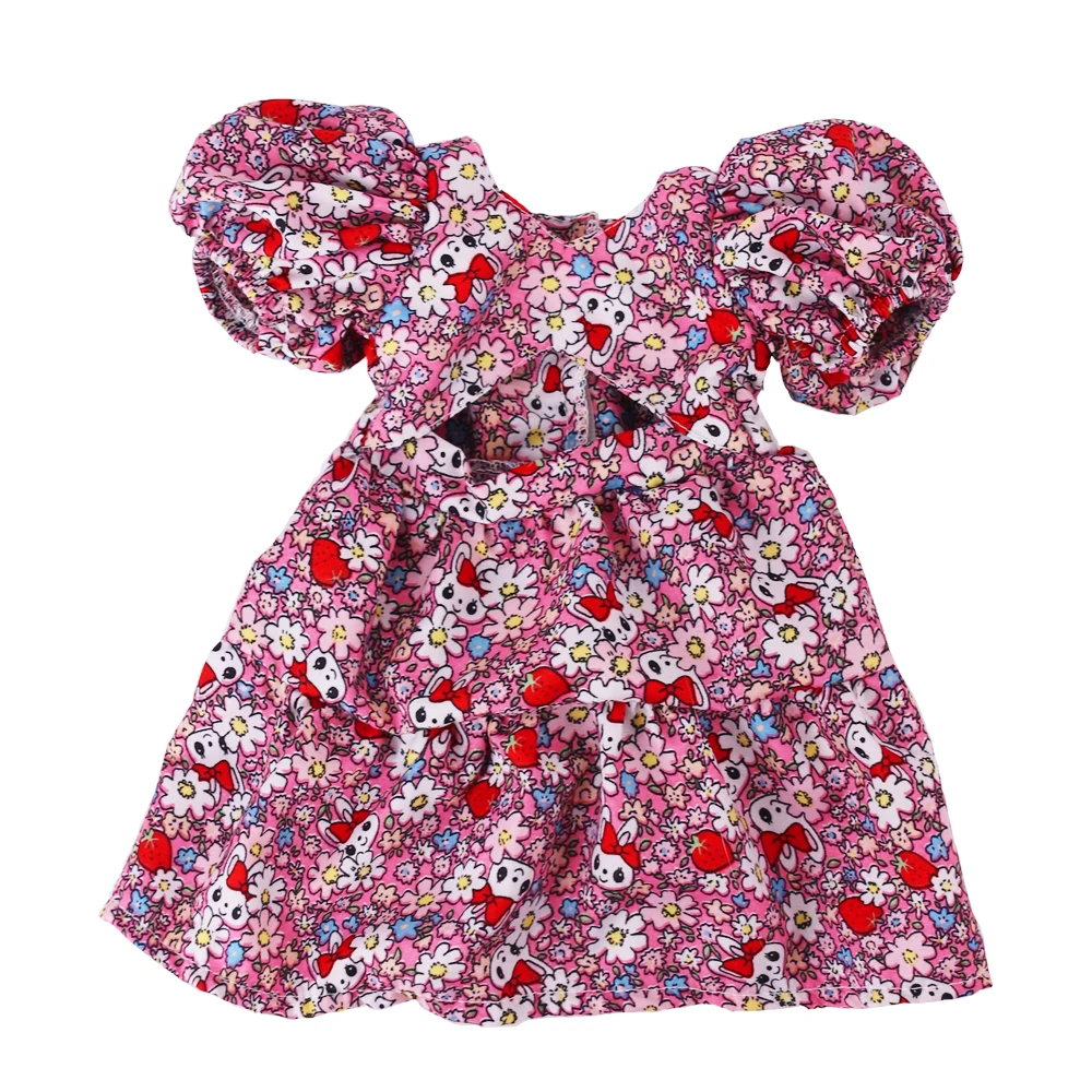 Doll Clothes Dress for 18inch American Doll& 43Cm Baby Doll T-shirt+Skirt Cute Bow Dress Our Generation Baby Girl's Toys Gift