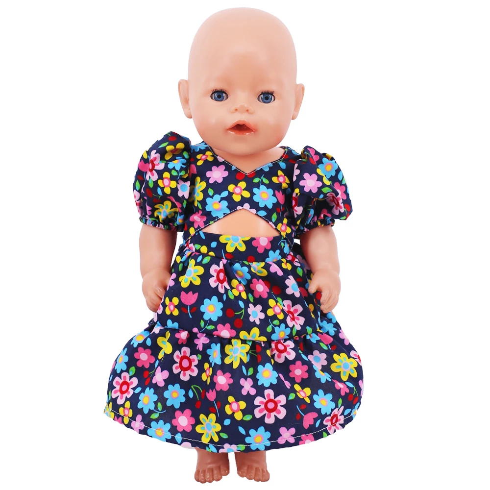 Doll Clothes Dress for 18inch American Doll& 43Cm Baby Doll T-shirt+Skirt Cute Bow Dress Our Generation Baby Girl's Toys Gift