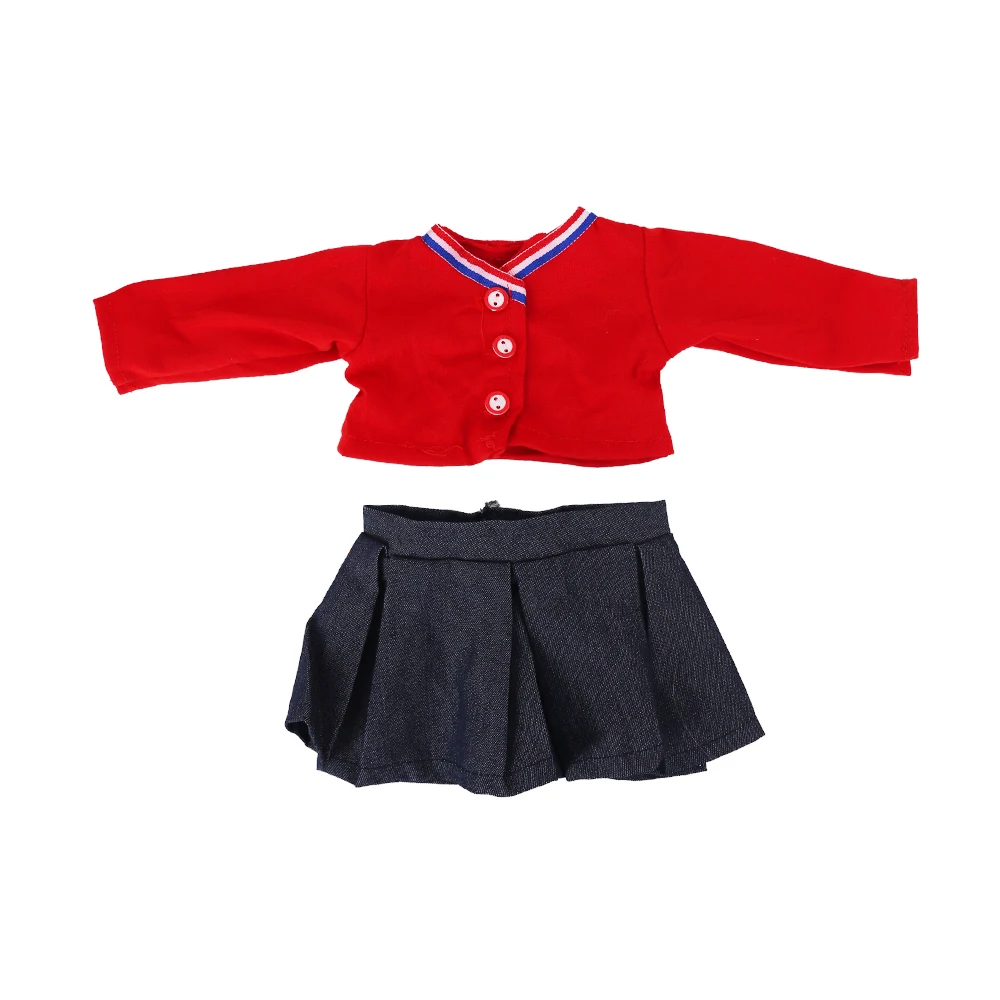 Doll Clothes Dress for 18inch American Doll& 43Cm Baby Doll T-shirt+Skirt Cute Bow Dress Our Generation Baby Girl's Toys Gift