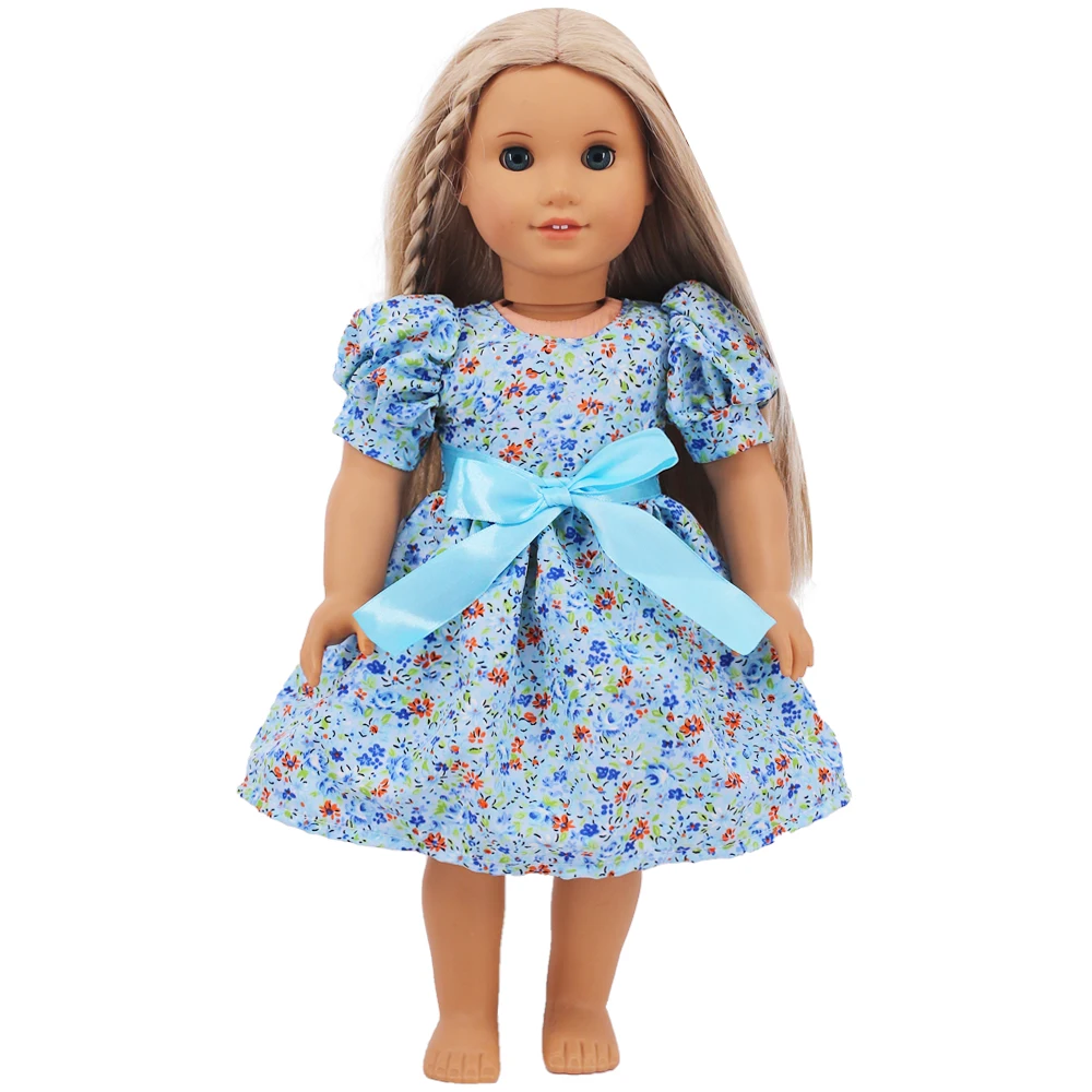 Doll Clothes Dress for 18inch American Doll& 43Cm Baby Doll T-shirt+Skirt Cute Bow Dress Our Generation Baby Girl's Toys Gift