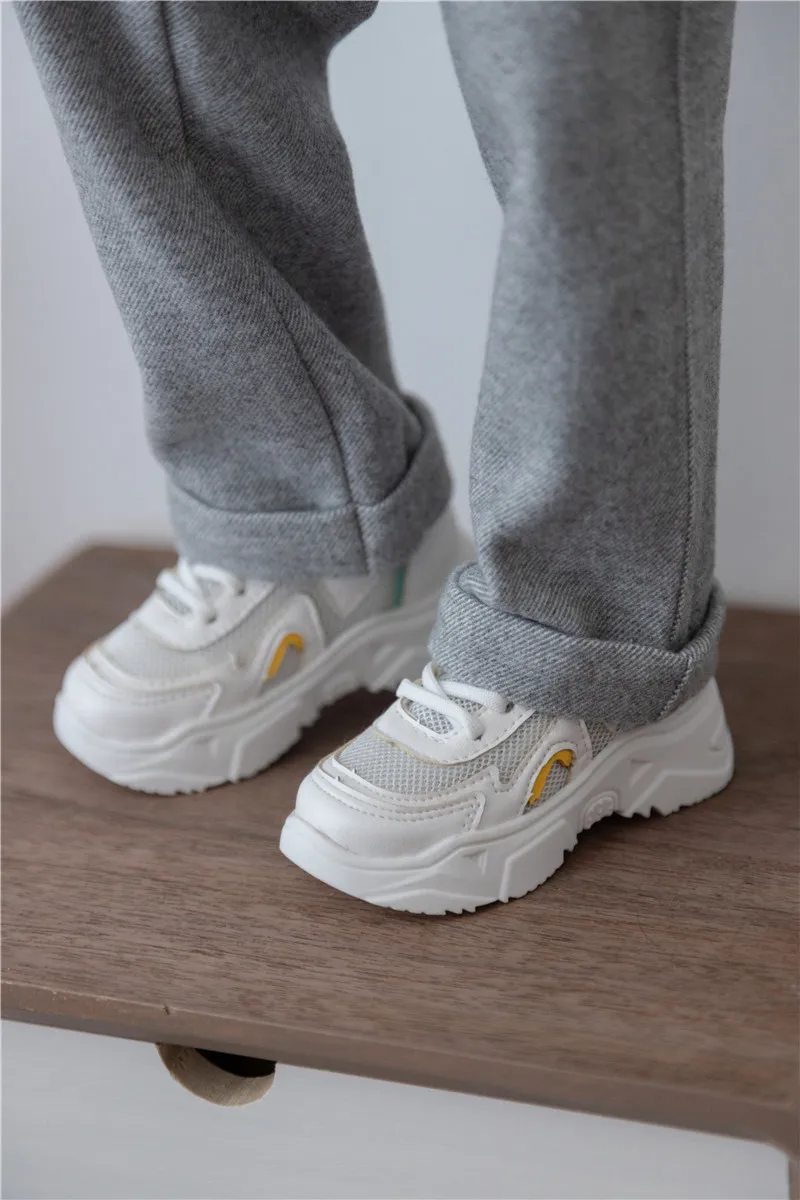 BJD Doll Boys Sports Shoes 1/3 1/4 1/6 ID75 White Youth Handsome Casual Network-surface Sneakers Toy Shoes Doll Accessories