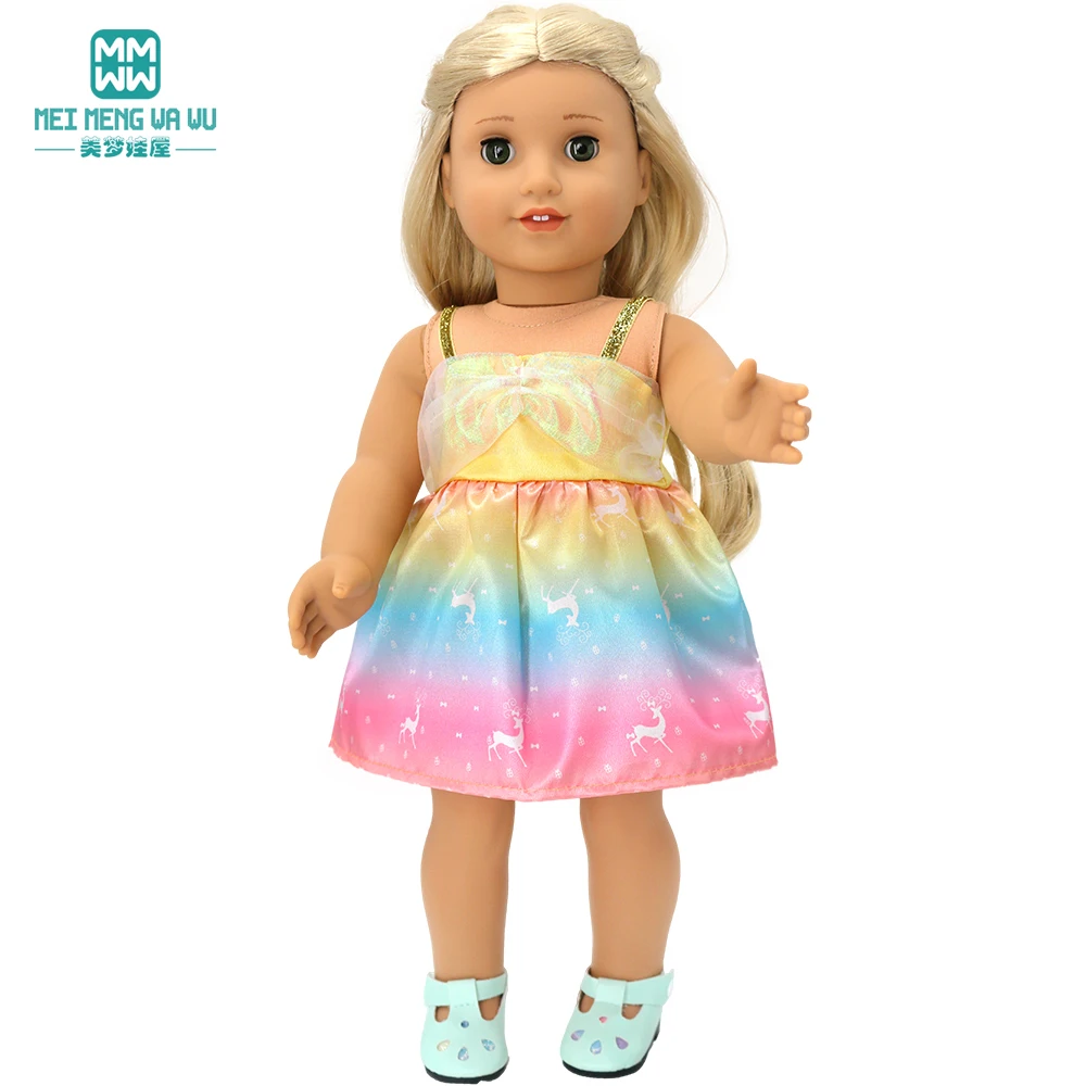 Doll Clothes Fashion T Shirt Pants Cartoon Dress Fits 45cm American Doll Toy Accessories Gift Girls