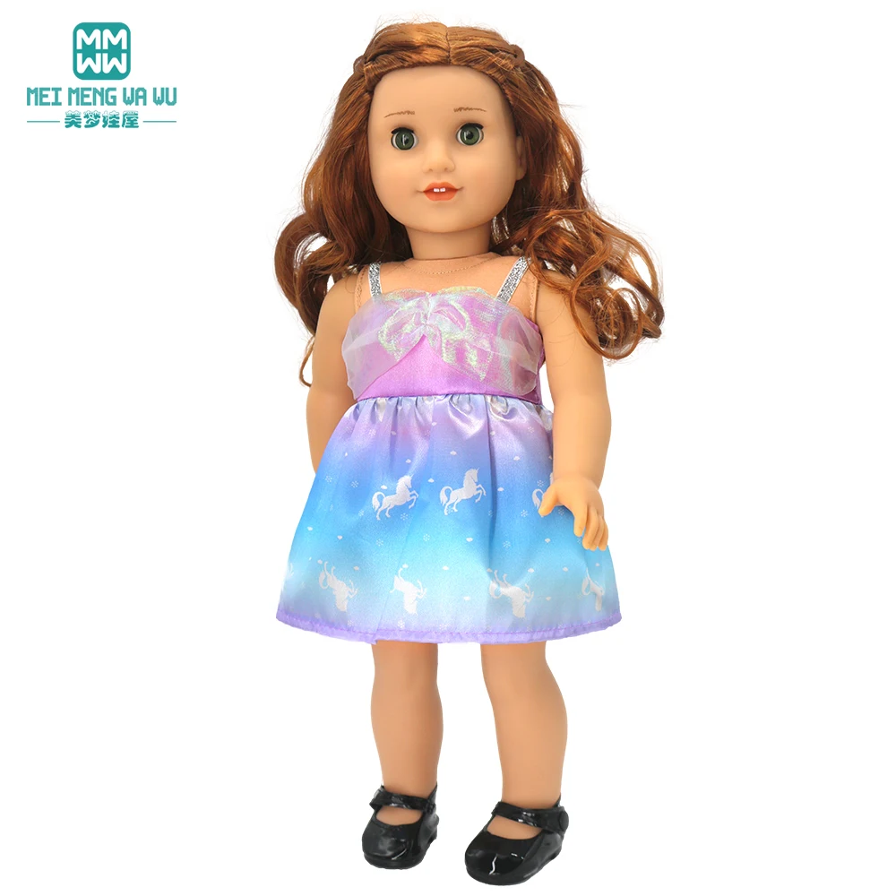 Doll Clothes Fashion T Shirt Pants Cartoon Dress Fits 45cm American Doll Toy Accessories Gift Girls