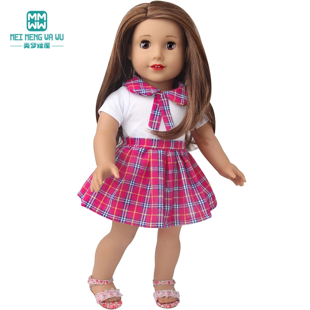 Doll Clothes Fashion T Shirt Pants Cartoon Dress Fits 45cm American Doll Toy Accessories Gift Girls