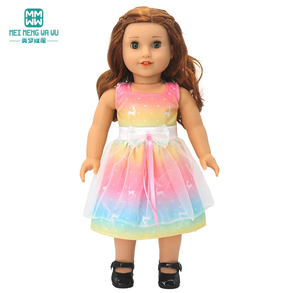 Doll Clothes Fashion T Shirt Pants Cartoon Dress Fits 45cm American Doll Toy Accessories Gift Girls