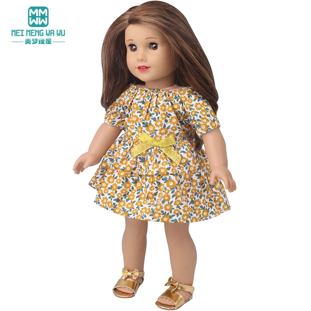 Doll Clothes Fashion T Shirt Pants Cartoon Dress Fits 45cm American Doll Toy Accessories Gift Girls