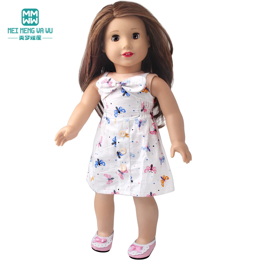 Doll Clothes Fashion T Shirt Pants Cartoon Dress Fits 45cm American Doll Toy Accessories Gift Girls