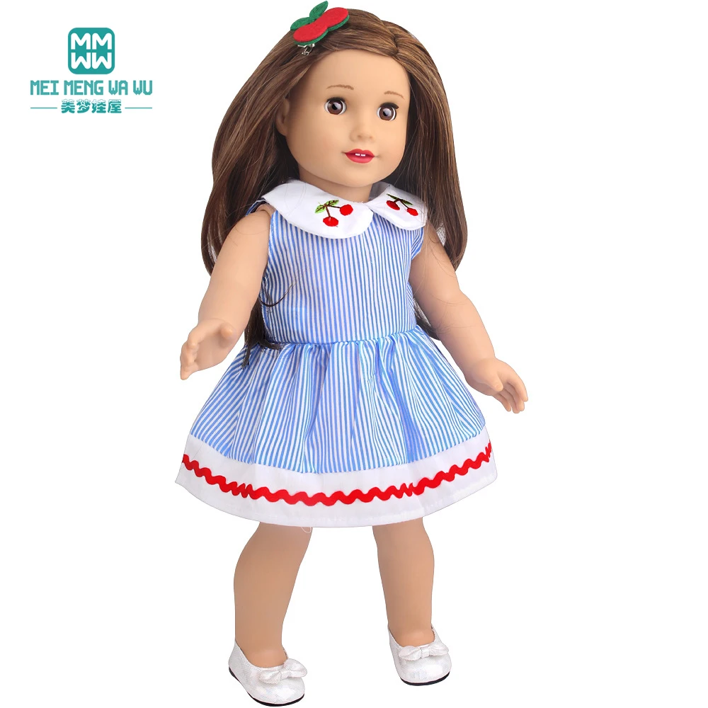 Doll Clothes Fashion T Shirt Pants Cartoon Dress Fits 45cm American Doll Toy Accessories Gift Girls
