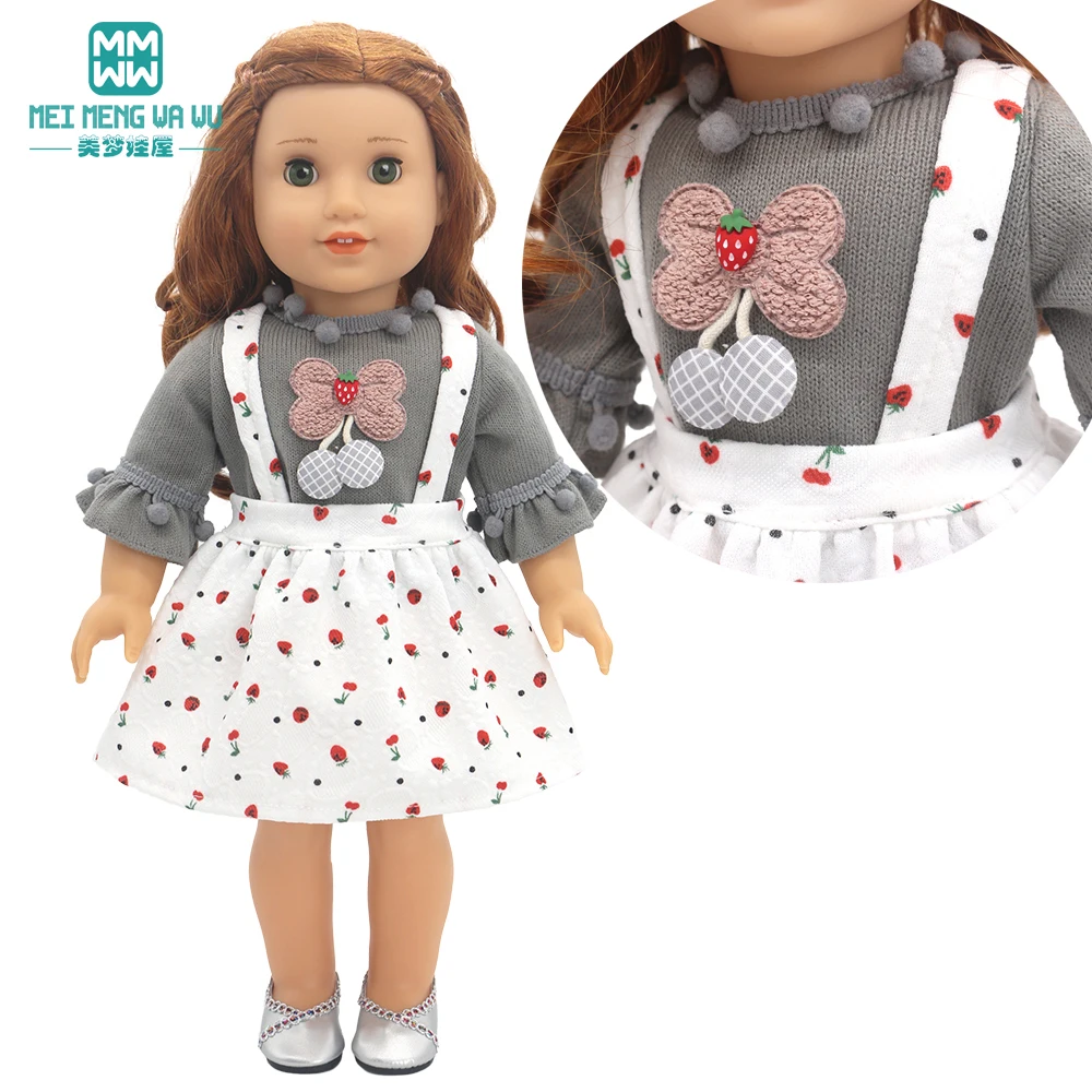 Doll Clothes Fashion T Shirt Pants Cartoon Dress Fits 45cm American Doll Toy Accessories Gift Girls