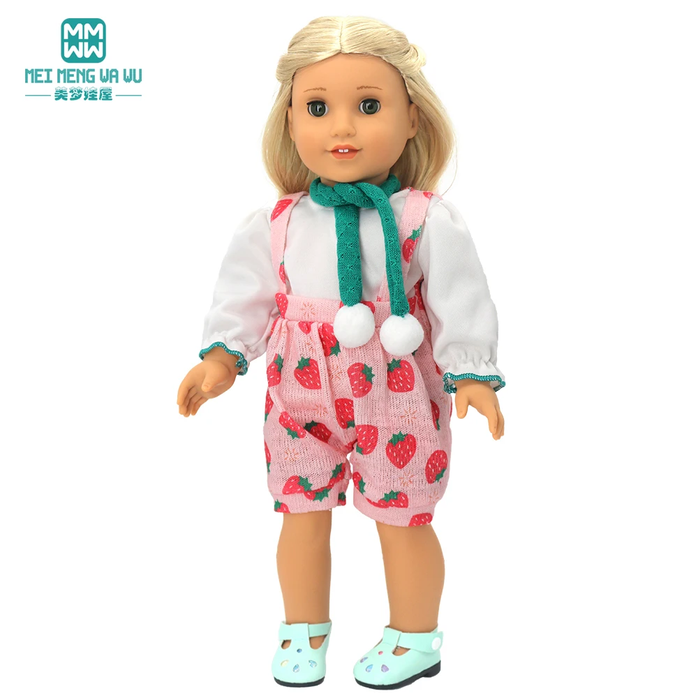 Doll Clothes Fashion T Shirt Pants Cartoon Dress Fits 45cm American Doll Toy Accessories Gift Girls