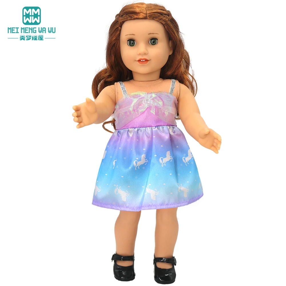 Doll Clothes Fashion T Shirt Pants Cartoon Dress Fits 45cm American Doll Toy Accessories Gift Girls