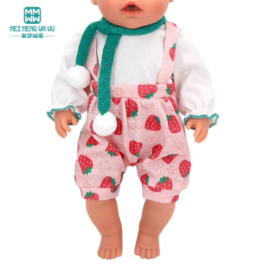 Doll Clothes Fashion T Shirt Pants Cartoon Dress Fits 45cm American Doll Toy Accessories Gift Girls