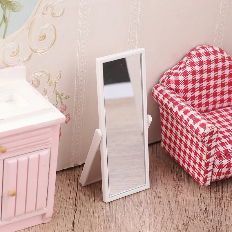 1:12 Dollhouse Simulation Full Length Mirror Miniature Furniture Decoration Dolls House Accessories For Kids Toy