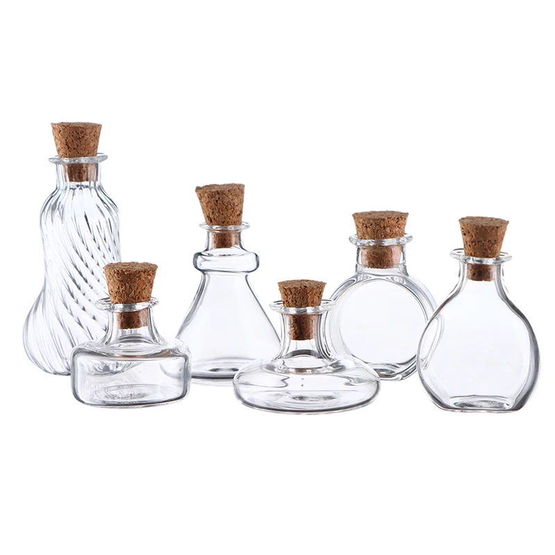 1/12 Scale Miniature Dollhouse Glass Vase Mini Stripe Wishing Glass Bottle Simulation Vase Model for Doll House Accessories Toy