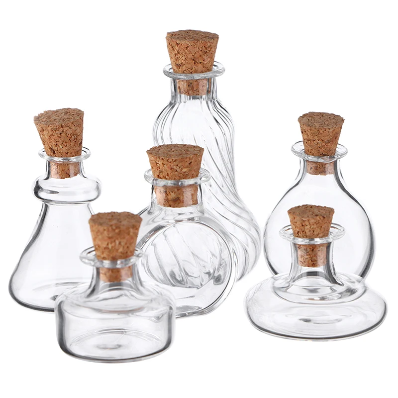 1/12 Scale Miniature Dollhouse Glass Vase Mini Stripe Wishing Glass Bottle Simulation Vase Model for Doll House Accessories Toy