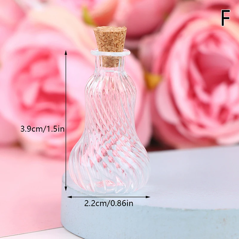 1/12 Scale Miniature Dollhouse Glass Vase Mini Stripe Wishing Glass Bottle Simulation Vase Model for Doll House Accessories Toy