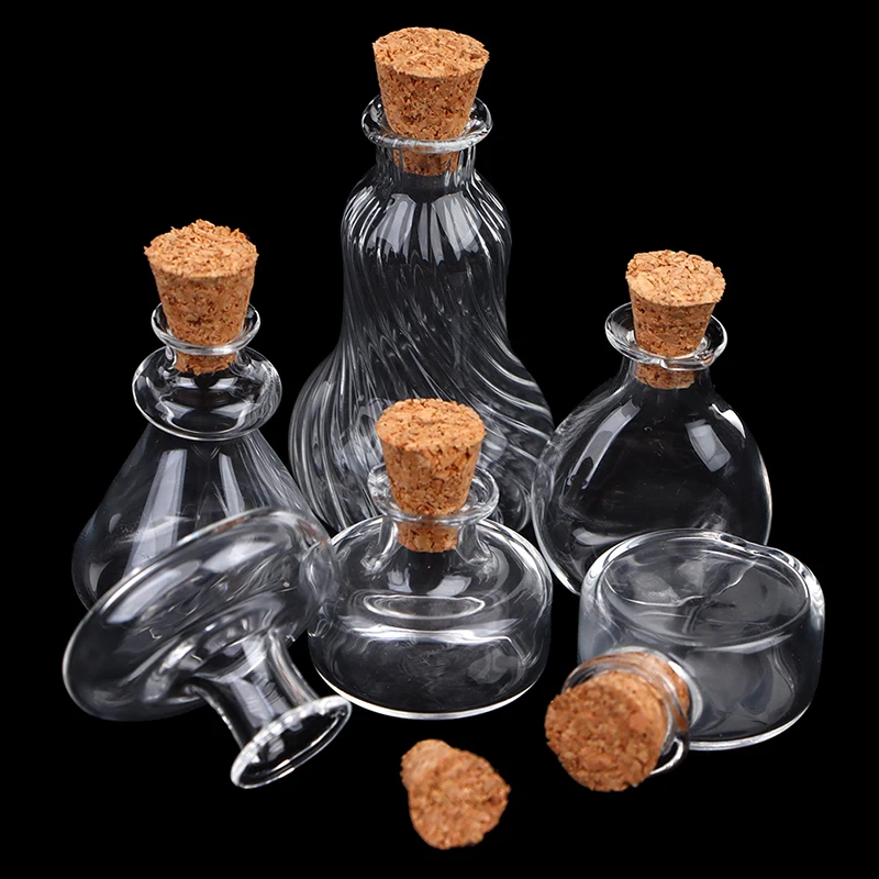 1/12 Scale Miniature Dollhouse Glass Vase Mini Stripe Wishing Glass Bottle Simulation Vase Model for Doll House Accessories Toy