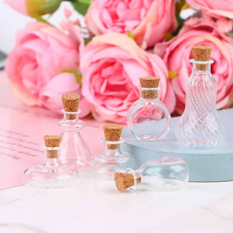 1/12 Scale Miniature Dollhouse Glass Vase Mini Stripe Wishing Glass Bottle Simulation Vase Model for Doll House Accessories Toy