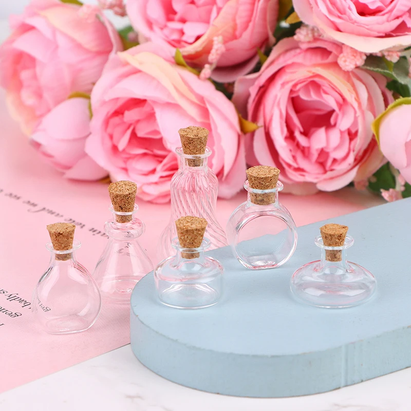 1/12 Scale Miniature Dollhouse Glass Vase Mini Stripe Wishing Glass Bottle Simulation Vase Model for Doll House Accessories Toy