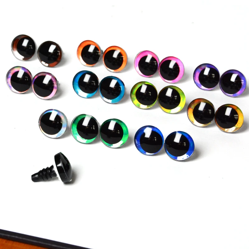 20pcs 16mm 18mm 20mm 25mm 30mm Cartoon 3D glitter toy doll pupil eyes with washer --color size option