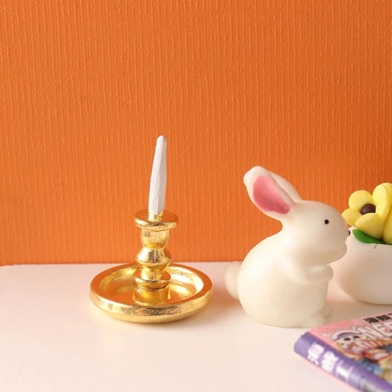 1:12 Dollhouse Miniature Candle Holder Candlesticks Model Home Decor Kids Pretend Play Toy Doll House Accessories