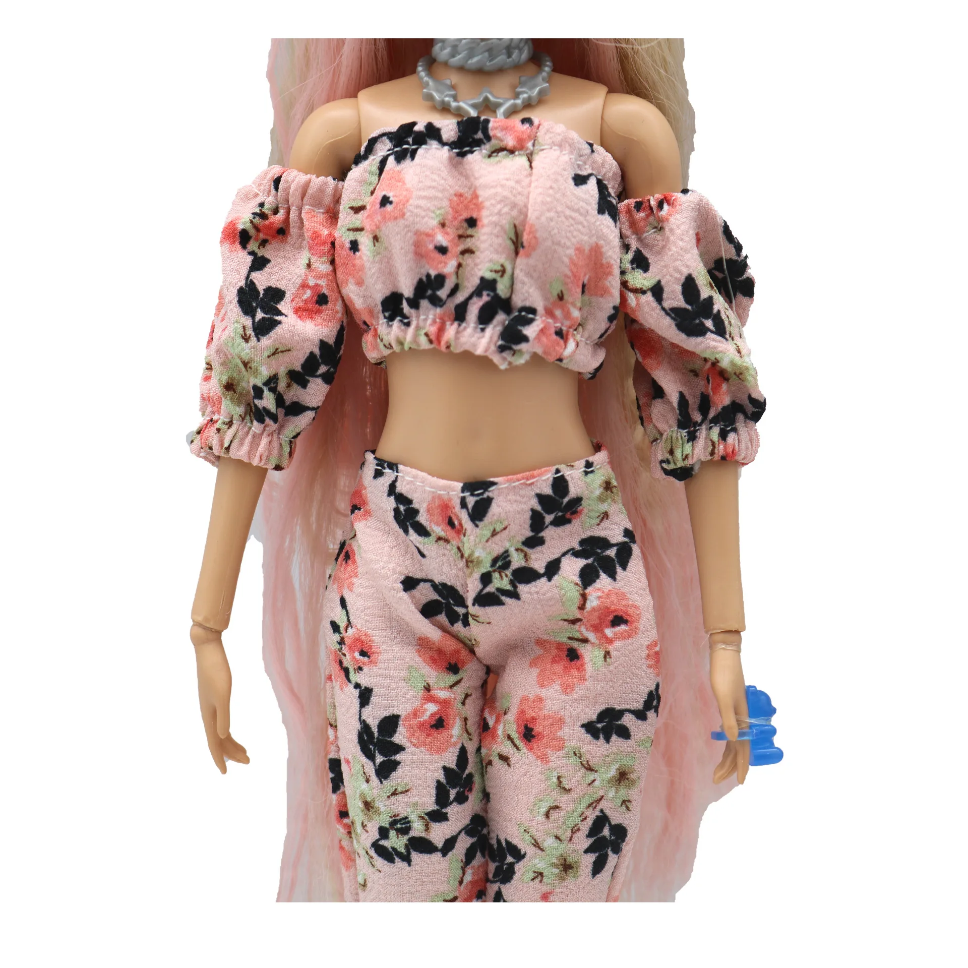 New Doll Clothing Accessories Floral Bubble Sleeve Puffy For 30 Cm Doll 1/6 Small Skirt Set 30Cm