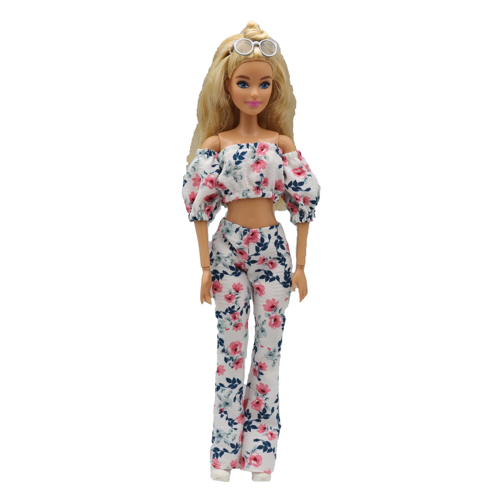 New Doll Clothing Accessories Floral Bubble Sleeve Puffy For 30 Cm Doll 1/6 Small Skirt Set 30Cm