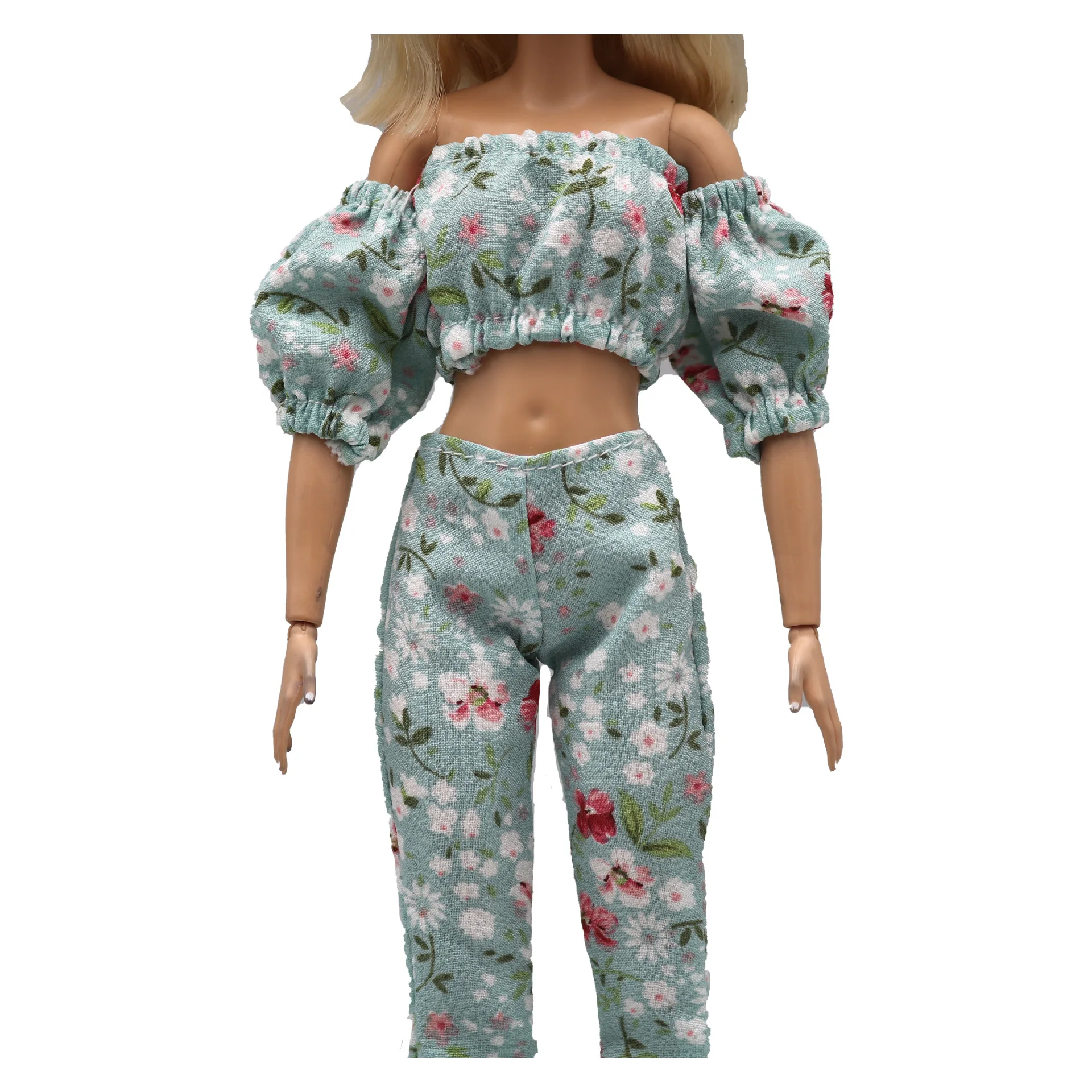 New Doll Clothing Accessories Floral Bubble Sleeve Puffy For 30 Cm Doll 1/6 Small Skirt Set 30Cm