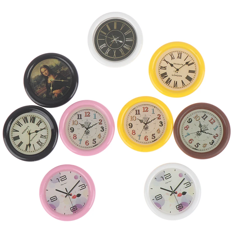 1:12 Resin Dollhouse Miniature Wall Clock Home Decor Accessories Furniture Toy