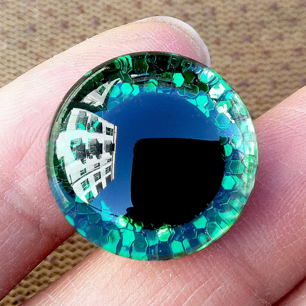 20pcs High Quality Safety Eyes For Amigurumi Crochet Toys Glitter Mixed Sizes Large Green Blue Buttons Doll Eye 18/20/25/30/35mm