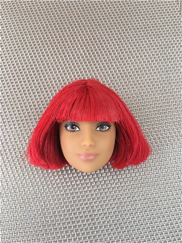 Orignal ST 70th Doll Heads Red Purple Tricolor HairDoll Accessories DIY Doll Parts Girl Christmas Gifts Rare Collection Dolls