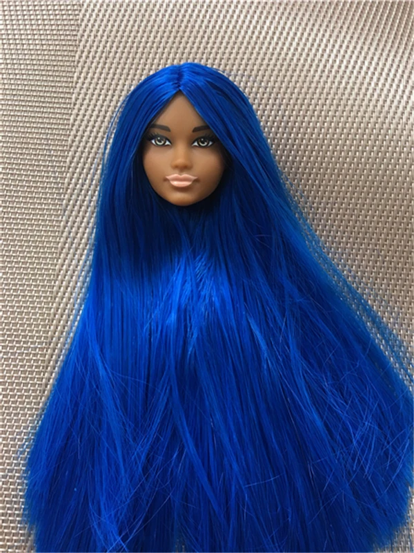 Orignal ST 70th Doll Heads Red Purple Tricolor HairDoll Accessories DIY Doll Parts Girl Christmas Gifts Rare Collection Dolls