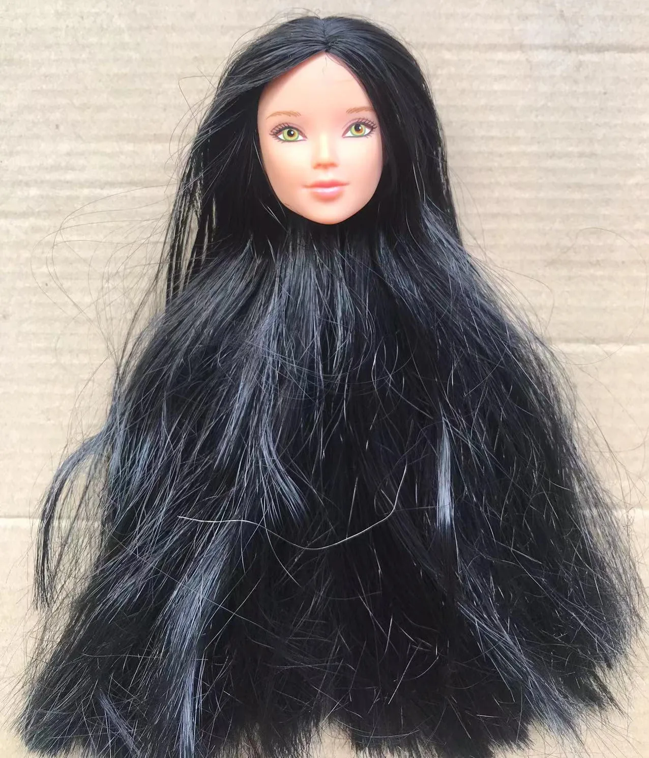 Orignal ST 70th Doll Heads Red Purple Tricolor HairDoll Accessories DIY Doll Parts Girl Christmas Gifts Rare Collection Dolls