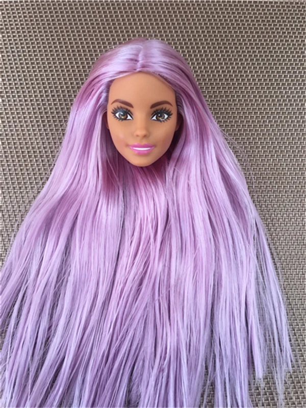 Orignal ST 70th Doll Heads Red Purple Tricolor HairDoll Accessories DIY Doll Parts Girl Christmas Gifts Rare Collection Dolls