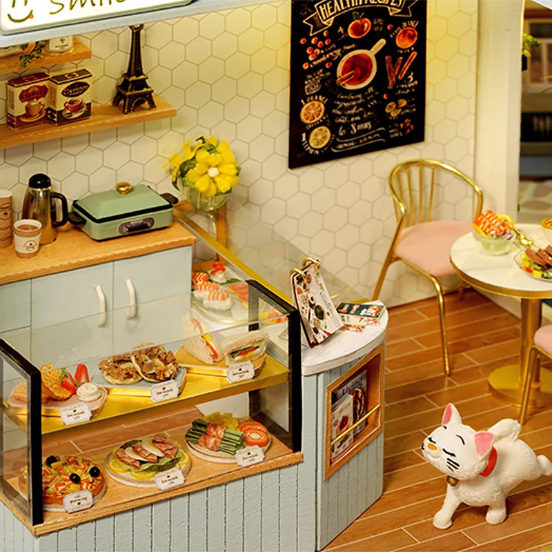 Wooden Miniature Doll House DIY Small House Kit 3D Puzzle Assemble Building Model Home Bedroom Decoration With Furniture Gifts